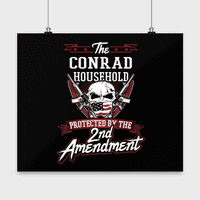 Prezime Conrad Poster - Domaćinstvo zaštićeno 2. drugom Amandmanom - Personalizirani ljubitelji pištolja