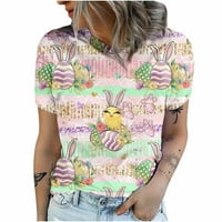 Ženski vrhovi modni ženski ljetni labavi ispis O-izrez leptir uzorak majica s kratkim rukavima xl