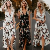 Žene Ljeto Vintage Boho Long Maxi haljina za plažu Cvjetni sandress