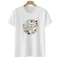 Majčin dan kratkih rukava za žene, ženske grafičke košulje Ljeto Ležerne prilike TUNIC Tee vrhovi slatko