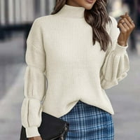 Wotryit ženske turtleneck dugih rukava pulover punog boja