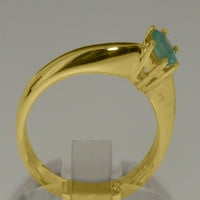 Britanci napravio 18k žuto zlato prirodno smaragdno ženski prsten izjave - veličine opcija - veličine