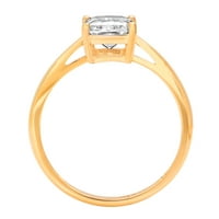 CT Emerald Cut originalni kultivirani dijamant SI1-si i-J 18K žuti zlatni pasijans obećanje vjenčane izjave za angažman dizajnerske prstene veličine 10