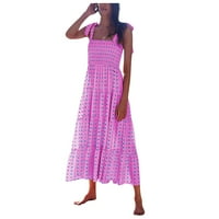 Ljetne haljine za žensku modnu Halter bez rukava cvjetna sunčana haljina haljina dugačke ženske haljine