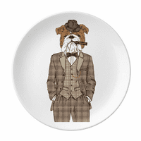 Lijepa odjeća za pseće akvarel ilustracija ploča ukrasna porculanska posuda za pribor za večeru