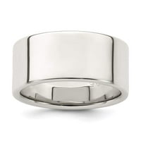 Sterling srebrna ravna pojas prstena 10