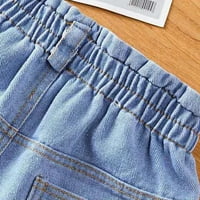 Shulemin kratke hlače traper labave svijetlo plave djevojke elastične struke kratke traperice za svakodnevno trošenje