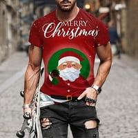 Muškarci Jesen Zimski casual s kratkih rukava Božićni 3D tiskani T majice Moda Top bluza Muška majica