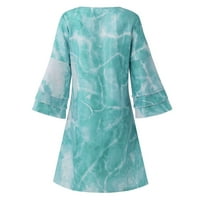 Cuoff haljine Ženski modni temperament Elegantno svježe ispisano s nebeskim slovom V-izrez plave 3xl