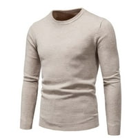 Muški džemper casual prugasti pulover pletene džempene za muškarce dugih rukava okrugli vrat pleteni