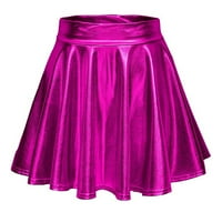 Ženski metalni preklop mini suknja modna suknja sa svijetlim bojama