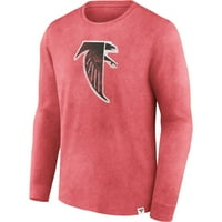 Muške fanatike marke Heather Crvena Atlanta Falcons oprala je primarna majica s dugim rukavima