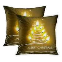 Žuta svjetlosna zlatna božićna drvca i svjetla za žarulju jastuk za jastuk