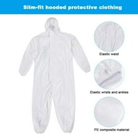 Općenito bijeli zaštitni kombinezoni za jednokratnu upotrebu za zaštitu tijela XL