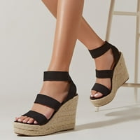 IOPQO ženske sandale sandale za žene dame modne čvrste klinove casual rimske cipele sandale dame solidne