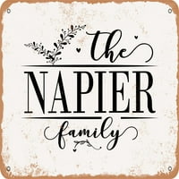 Metalni znak - Napier porodica - Vintage Rusty Look