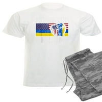 Cafepress - Stojim sa Ukrajinom zastava Američka zastava su pidžame - muške svjetlosne pidžame