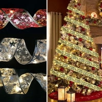 Jiaroswwei Roll Christmas stil Stilska vrpca String Light Plastic LED prekrasan gudački svjetlosni dekor