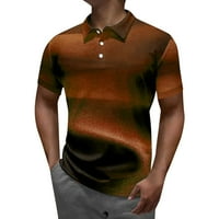 Polo majice za muškarce prugasti ispis ljetni modni casual digitalni 3D tisak rever gumba kratka rukava
