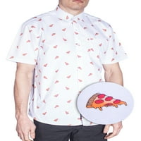 Visina muška majica s velikim i visokim rukavima, tiskane majice za pizzu