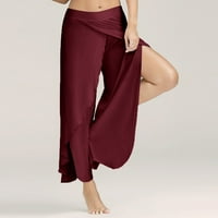 Safuny ženske joge labave šifonske hlače padaju opuštene visoke elastične strugove pantalone FIT Casual