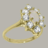 Britanci napravio 14k žuto zlato prirodni prsten i kubični Zirkonijski izvedbeni prsten - Veličine opcije - veličine 7