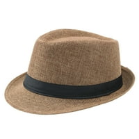 Chaolei Jazz Hat Muška prozračna posteljina gornji šešir na otvorenom sunčani šešir curlystraw za pokretanje