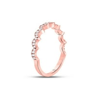 10kt Rose Gold Womens Okrugli dijamantski skelopirani prsten za slaganje CTTW