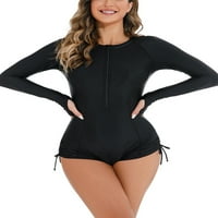 Voguele žene surfanje kupaćim kostimima kupaći kostimi zip prednji atletski kupaći odijelo dugih rukava