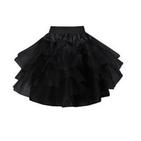 Dječji vjenčani dječji kottic Thutu Tutu suknja Crinoline Bez košulje kratke suknje Brace Kids Petticoat za djevojku koja nosi dužinu crne veličine