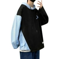 SNGXGN Muška labava fit aktivna jakna s dugim rukavima Camo ribolovna kapuljača, crna, veličina 2xl