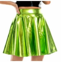 Idoravan Ženska osnovna svestrana suknja Ženska Osnovna svestrana rastezljiva Flared Casual Solid Color Party Cosplay mini klizač suknje