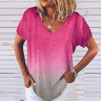 Ženski ljetni vrhovi cvjetni tees kratki rukav Tunik V izrez T majice XL