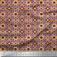 Soimoi Yellow Pamuk Cambric Tkanina Bešavna marokanska damaska ​​dekor tkanina tiskano dvorište široko