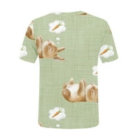 Usched Bunny košulja slatki zec grafički tees žene o-vrat uskršnji jaje ispis kratkih rukava majica