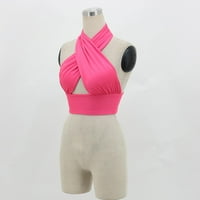 Yuemengxuan Women Summer Sexy Halter Vest izdubljeni poprečni remen viseći vrhove bez leđa