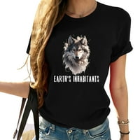 Zemljini stanovnici Wolf Lover Pokloni hladna grafička majica za žene kratkih rukava na vrhu kratkih