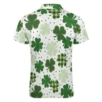 Polo majica za muškarce Muške St Patricks Day Modni casual 3D digitalni print rever sa zatvaračem s