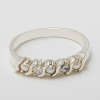British napravio 14K bijelog zlatnog kulturnog bisera i kubnog cirkonije ženske vječne prstene - Opcije veličine - veličine za dostupnost