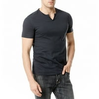 Muški Henley majice Slim Fit kratki rukav bify modni casual top košulje pamučnih majica