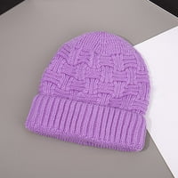 Haxmnou Winter Warm Pleted Plain obojen šareni šarm šarm Custom Knit šešir za žene
