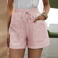 Ženske kratke hlače Ljetne elastične strugove Harts Ležerne prilike Lagane kratke hlače sa džepovima