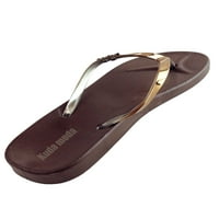 Ženske ljetne metalne kaiševe casual Thengs ravne flip flops sandale papuče