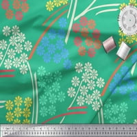 Soimoi Green Rayon tkanina umjetnička cvjetna dekor tkanina od tiskanog dvorišta široko