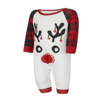 Porodica podudaranje božićne pidžame set elk plaid Print Holiday Pajamas Sleep odjeća Tata Mom Kids