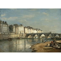 Stanislas Lépine Black Ornate uokviren dvostruki matted muzej umjetnosti pod nazivom: Pont de la Tournelle