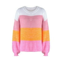 Huaai Ženski pulover Džemper jesen i zima Novo evropsko i američko eksplozivno šivanje kontrastne boje