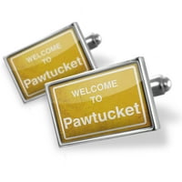 Cuffelinks žuti putni znak Dobrodošli u Pawtucket - Neonblond