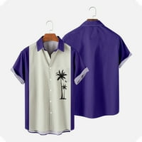 Leesechin Muška majica Clearence Ležerne prilike sa čvrstim tasterima Plaža sa džepom Obrtač za odjeću
