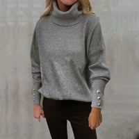 Hupta džemperi za žene labav dugi rukav džemper Ležerne prilike za pulover u vratu